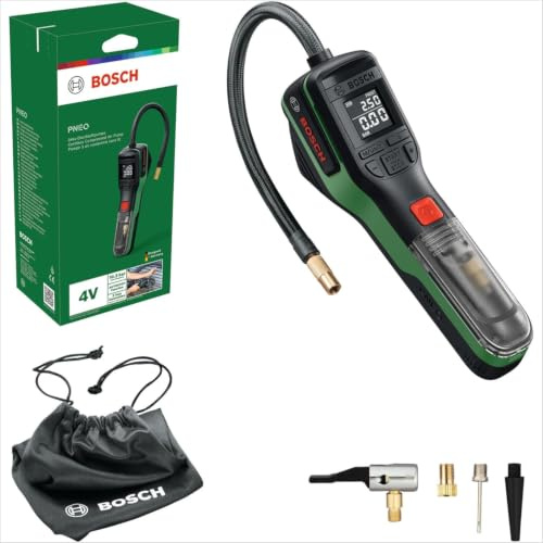 Bosch PNEO Mini Compressore a batteria (incl. set di adattatori di pressione, batteria Compact Power BA 4V 3.0 Ah e borsa in tessuto)
