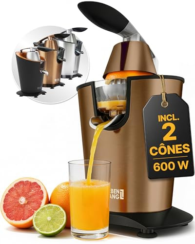 LEBENLANG Spremiagrumi elettrico 600W - Cono in acciaio inox & senza BPA