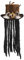 Boland 72183 - Hut Voodoo Buluku mit Haaren, unisex-adult, One Size, Zylinder, mit Rastalocken, mit Band, Zahnapplikation, Federapplikation