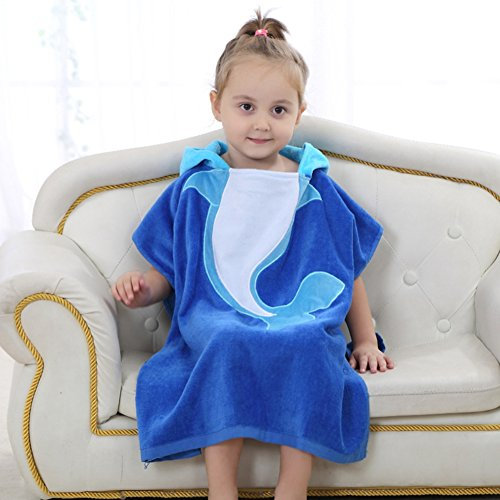 Peignoir de Bain Enfants Filles Garçons Serviette de Bain Bébé Drap de Bain à Capuche Poncho Robe en Coton Wearable Douce Séchage Mignon Animal Sortie de Bain pour Perfect Cadeau Noël Nouvel An