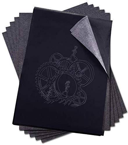YINETTECH 100 Blatt schwarzes Kohlepapier zum Zeichnen, Transferpapier, A4, Zeichnen, Skizzieren, Leinwand, Holzkunst-Oberflächen