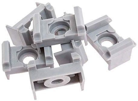 Camas 10x Auflagebock für Doppelstabmattenzaun 46mm x 25mm - Fenstergrau (RAL 7040)