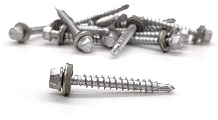 Trapezblechschrauben, hell verzinkt, SW8 Antrieb - 100 Stück (4,8 x 60 mm)
