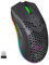Wireless Gaming Mouse, 2.4G Lightweight Honeycomb Shell Ergonomic RGB Mice with 750mAh Rechargeable Battery, Energy Saving, 6 Buttons & Mini USB Receiver for Windows, Mac OS, Laptop, Smart TV(Black)