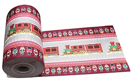 Russo Tessuti Tappeto Passatoia Natalizia SCHIACCIANOCI Trenino Natale Soldatini a Metraggio 50cm
