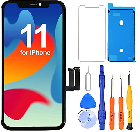 Ayake Screen Replacement for iPhone 11, 6.1-inch LCD Display Full HD and Touch Digitizer Assembly True Tone Programmable Face ID Remains with Tool Kits, for Model A2111, A2223, A2221