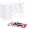 BENECREAT 8 Pack 16.5x9x1.6cm Rectangle Clear Plastic Bead Storage Containers Box with Hinged Lids for Paint Brushes, Pencil, Vinyl Tools, and Other Craft Accessories