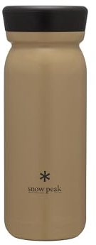 Snow Peak Milchflasche 500, Sand, leichte, vakuumisolierte Flasche für Zuhause, Camping & Outdoor