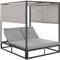 OUTLIV. Anzio Daybed Doppel-Gartenliege aus pulverbeschichtetem Aluminiumgestell in Anthrazit und Polster aus Spunpolyester in Grau