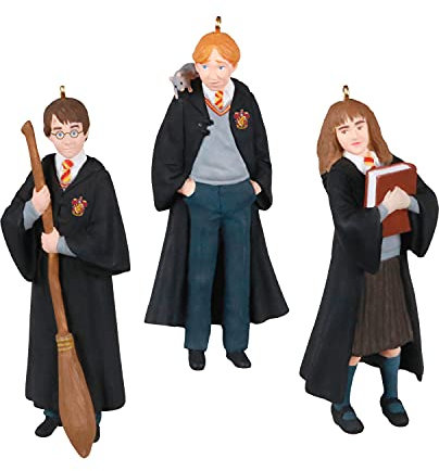 Hallmark Keepsake Miniature Christmas Ornament 2021, Harry Potter Trio Harry, Hermione and Ron, Mini Set of 3