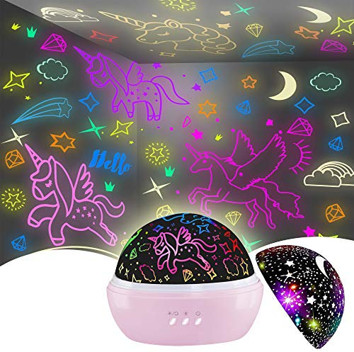 Unicorn 2 in 1 Star Projector Light for Kids - 360 Degree Rotation Decoration Lamp for Girls' Room - Perfect for Birthdays, Easter, and Christmas Gifts