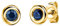 Orovi Schmuck Damen Ohrringe Gelbgold mit Edelstein/Blue Sapphire Ohrstecker aus 14 Karat (585) Gold