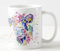 Vixar Tasse colorée en forme de vache avec aquarelle - Cadeau d'anniversaire, de travail, de bureau, de Noël (blanc)