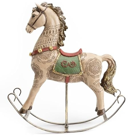 Trend Line Dekofigur Schaukelpferd 23x6x23 cm grau/rot Nostalgisches Pferd Xmas