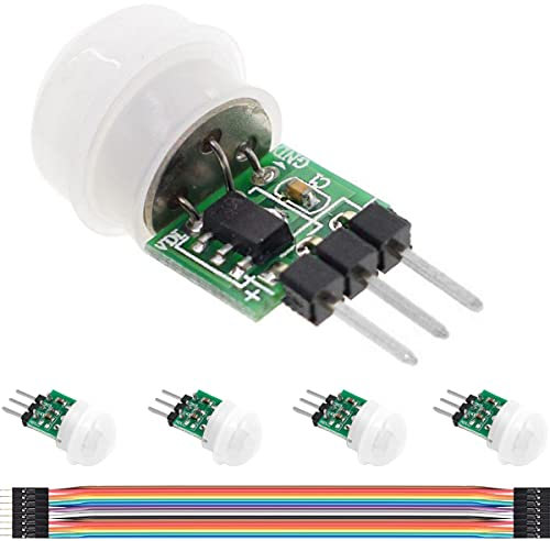 DAOKAI PIR Human Sensor Modul 5STÜCKE AM312 DC 2.7-12 V Mini-Pyroelectric IR Sensor Body Manual Motion IR Detector Modul mit Dupont-Kabel