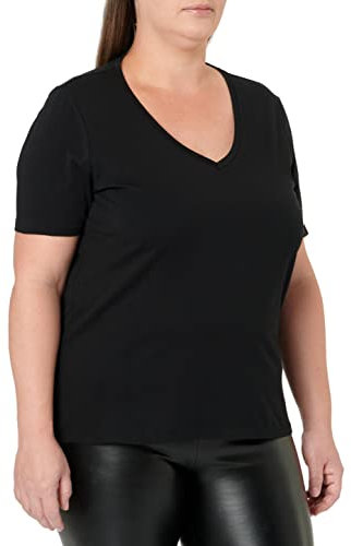 Marc OߴPolo Mujer Camiseta con cuello de pico Regular fit, Negro (Black), XXS