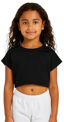 A2Z 4 Kids Girls Crop Top Plain T Shirt Casual Summer Outfit Set | Soft Comfortable Cotton Crop Top for Everyday Summer Wear Ages 5-13