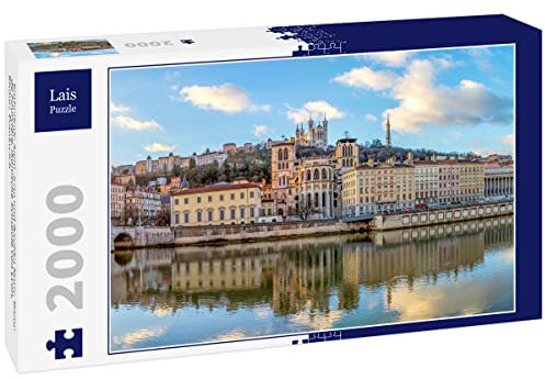 Lais Puzzle Kathedrale Saint Jean und Basilika Notre-Dame de Fourviere, ikonische Symbole von Lyon, Rhône, Frankreich 2000 Teile