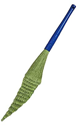 BRACOP Grass Broom Large Dust Broom Grass Broom With Handle, Broom Fine, Soft, Strong Dust-Binding Wooden Broom Cleaning Home Accessories Broom Set For Daily Use Indoor Outdoor