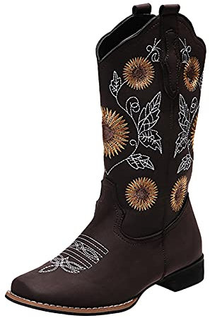 Stivali Alti Marroni Stivali di Gomma Donna Stivali Moto Donna Estivi Stivali Equitazione Bambina Ginocchio Tacchi Alti Stivaletti Sandali e Ciabatte Donna Sandali con Zeppa Donna caffè-3 40