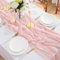 DROMCOM 2 Stück Tischläufer Rosa Seihtuch Tischläufer, 300 x 80cm Musselin Tischläufer Modern Tischdeko, Boho Gaze Stoff, Rustikal Tischläufer Käsetuch Cheesecloth für Hochzeit, Geburtstag, Taufe