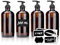 volila Seifenspender Braun Kunststoff (4 STK. 300 ml Seifenspender) - Bernstein Duschgel Spender - Ideal als Shampoo Flaschen zum Befüllen, Soap Dispenser, Pumpflasche für Lotion, Creme und Spüli