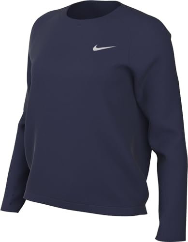 Nike W Nk DF Pacer Crew Maglia a Maniche Lunghe, Inchiostro Viola/Argento Riflettente, S Donna