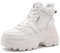ANUFER Mujeres Plataforma Zapatillas Gruesas Caña Alta con Cordones Tobillo Botines Blanco SD5A1024 EU37.5