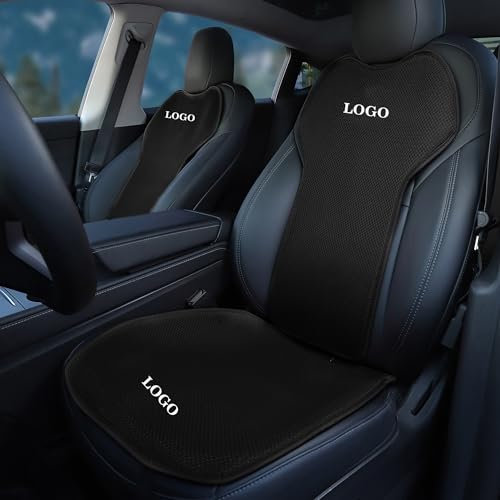 TOPABYTE Komplettset für Tesla Model 3 Highland 2024 2017-2023 Sitzbezug Vorne und Hinten Autositzkissen Schutzpolster Set für Alle Jahreszeiten Universell (7 Stück/Schwarze Eisseide)