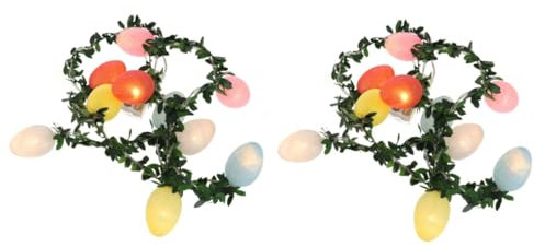 Alipis 2 Stück 10 Lichterketten Zu Ostern Eier Wandlampe Lampenperlen Vorhang