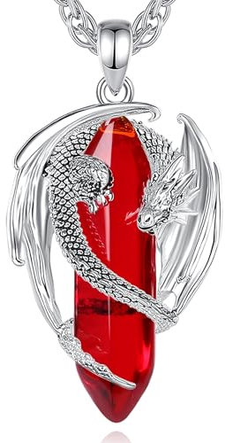 AEONSLOVE Collier Cornaline pour Femme Homme Pendentif Dragon en Cristal Cristaux de Guérison Naturels Collier Dragon Pierre de Protection Puissante Bijoux Pierre Naturelle