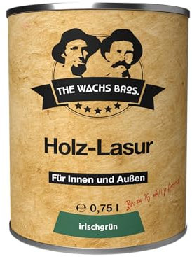 the wachs bros. Holzlasur für Innen und Außen - 0,75 L - Holzlasur Grün - natürliche Inhaltsstoffe - dauerhafter Schutz