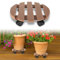 Jopassy 4X WPC Pflanzenroller ø30x7,5CM, Blumenroller Tragkraft 80 KG, Rolluntersetzer mit Rollen, Rollbrett für den Innen- und Außenbereich, Kübelroller für Pflanzen, Blumentopf (Rund Braun)