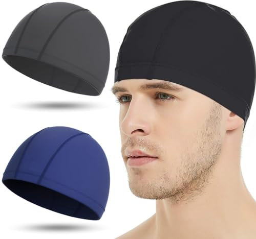 KSJEHW 3 Piezas Unisex Gorro de Natación Gorro Elásticos de Baño Piscina Mujer y Hombre Gorro de Baño para Pelo Largo y Corto Gorros de Piscina Suave y Cómodo, Talla Unica
