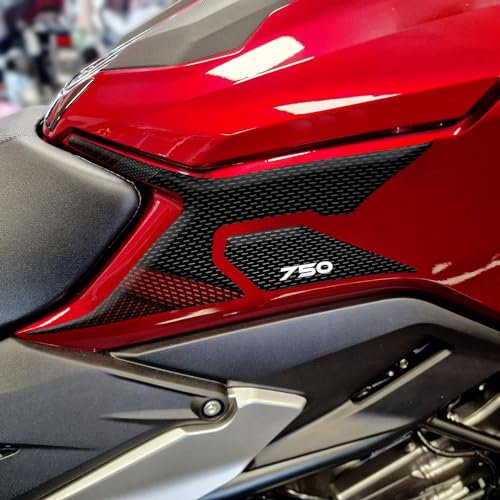 ADESIVO RESINATO EFFETTO 3D, PER MOTO COMPATIBILE CON HONDA NC 750X 2021-2023 ROSSO (PROTEZIONI LATERALI)