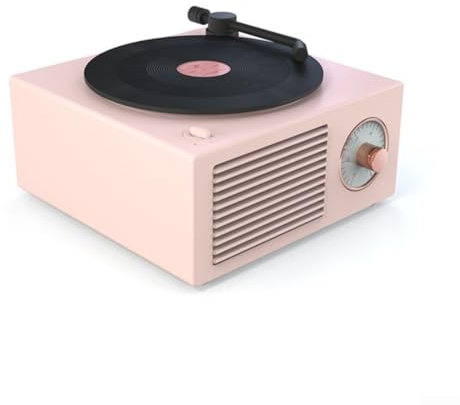 Enceinte Tourne-Disque Vinyle Compatible avec Cartouche magnétique Vintage (Rose)