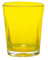 Zafferano Bei, mundgeblasenes, handgefertigtes Glas/farbiger Trinkbecher/Tumbler in der 6er Packung (Gelb)