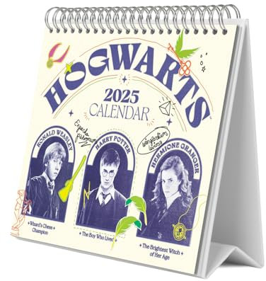 Grupo Erik Kalender 2025 Tischkalender Harry Potter Kalender 2025 Familienplaner Tischkalender 2025 zum Aufstellen 20 x 17 cm Jahreskalender 2025 - Offizieller Harry Potter Fanartikel