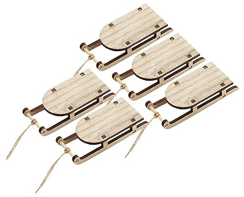Kleiner Holzschlitten 5 Stück Weihnachtsdekoration Weihnachten Feier
