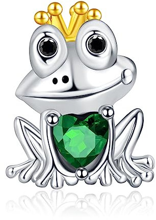 Doyafer 925 Sterling Silber Frosch Charme Anhänger mit 5A Zirkon Frauen Armband Halskette Anhänger, DIY Charme Urlaub Geburtstag Freund Geschenk