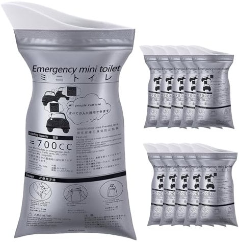 suzmei Disposable Urine Bags,700ml Emergency Camping Pee Bags,Portable Urinal Toilet Bags,Travel Outdoor Car Traffic Jam Emergency Vomit Bag for Men Women Kids Patient Emergency Urinal Bags(12Pcs)