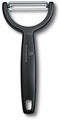 Victorinox Sparschäler Ypso, Schäler für Gemüse, Obst, Zackenschliff, Zweischneidig, Extra Scharf, Swiss Made, schwarz