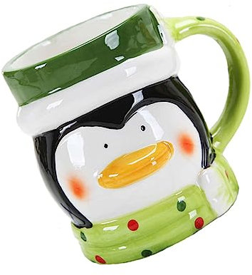 SHOWERORO Bezaubernde Weihnachts-keramiktasse Mit Pinguin-motiv Lebensmittelecht Hitzebeständig Vielseitig Für Heiße Getränke Wie Tee Und Kaffee Für Zuhause Büro