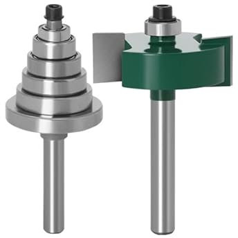 2 pz 6mm 1/4 di pollice codolo 1/2 H tenone fresa for legno frese 6 cuscinetti Rabbet Router Bit Set(6mm shank)