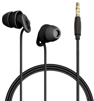 ZBJBinCH Auriculares para dormir intraurales con cancelación de ruido, auriculares con cable suave con control de volumen de micrófono para canal auditivo pequeño, insomnio para dormir de lado,