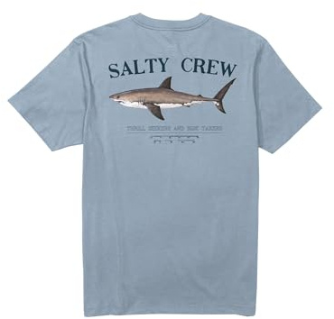 Salty Crew Bruce Kurzarm-T-Shirt für Herren, modisch, lässig, Baumwolle, normale Passform, Lifestyle-Strandbekleidung, Blau (Blue Fog), XL