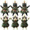 Black of Friday Cat Christmas Ornament, Xmas Tree Decorations Acrylic Hanging Ornaments, Cute Black White Cats Hanging Ornaments, Wearing Christmas Trees Dress Cat Ornament (Mix*6pcs)
