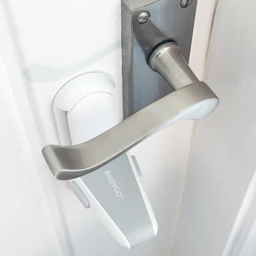 BABYGO® Door Handle Locks Without Drilling (2 Pack) | Child, Baby Friendly for Bedroom and Bathroom, Kids Safety | Portable Security for Internal Use - Children, Hotels, Travel, Pets