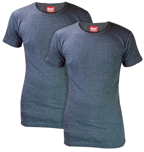HEAT HOLDERS - 2er Pack Herren Thermo Innenfleece Outdoor Kurzarm Baumwolle Reich Unterhemd