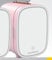 Enventor 4L 6 Latas Nevera Pequeña Rosa, Mini Frigorifico con Enfriador y Calentador, Espejo con Luz LED Regulable, Alimentación Dual, Mini Nevera para Habitacion, Oficina y Coche